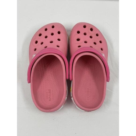 CROCS Pink Ventilation Holes Cartoon Character Adjustable Backstrap Clogs SZ 11‎ - Picture 4 of 5